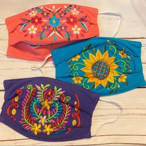 3 pack- Face Masks 💐- MEXICAN EMBROIDERED